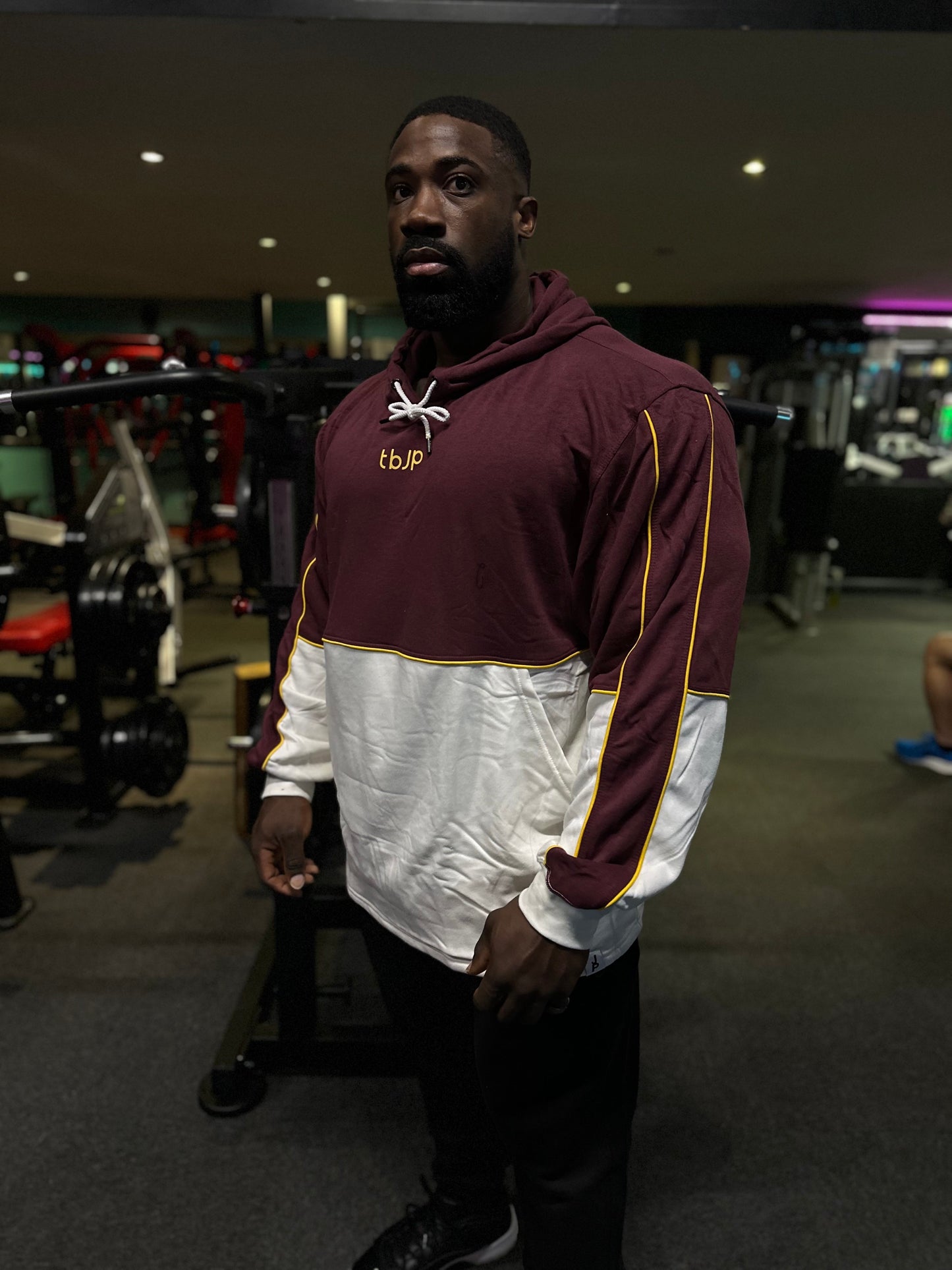 Maroon & White 2 Tone Pullover Hoodie
