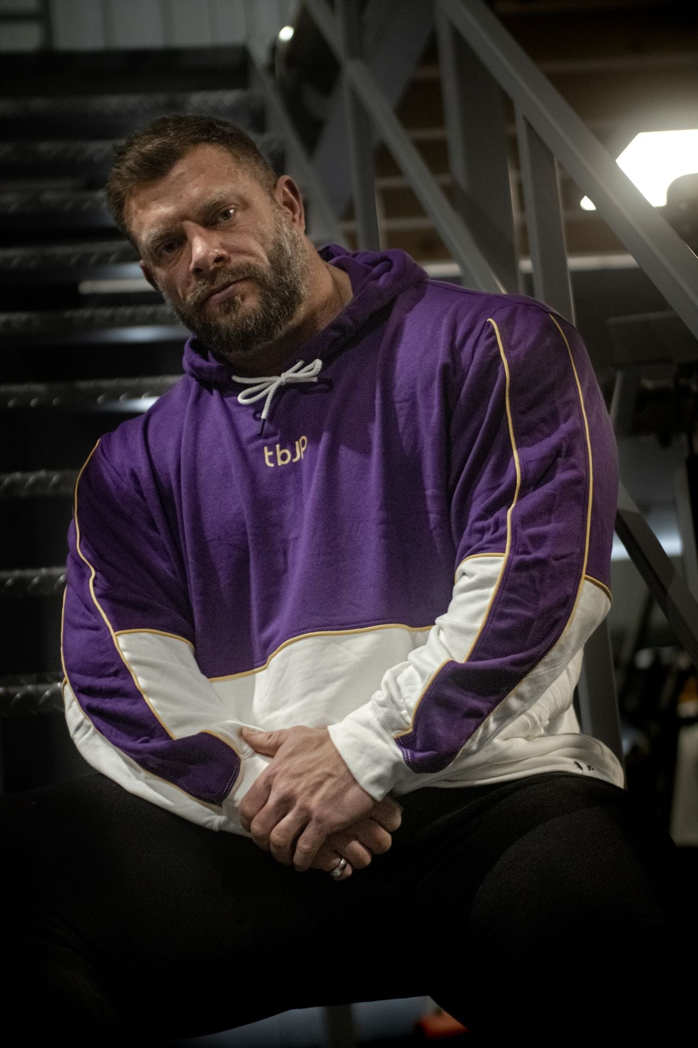 Purple & White 2 Tone Pullover Hoodie