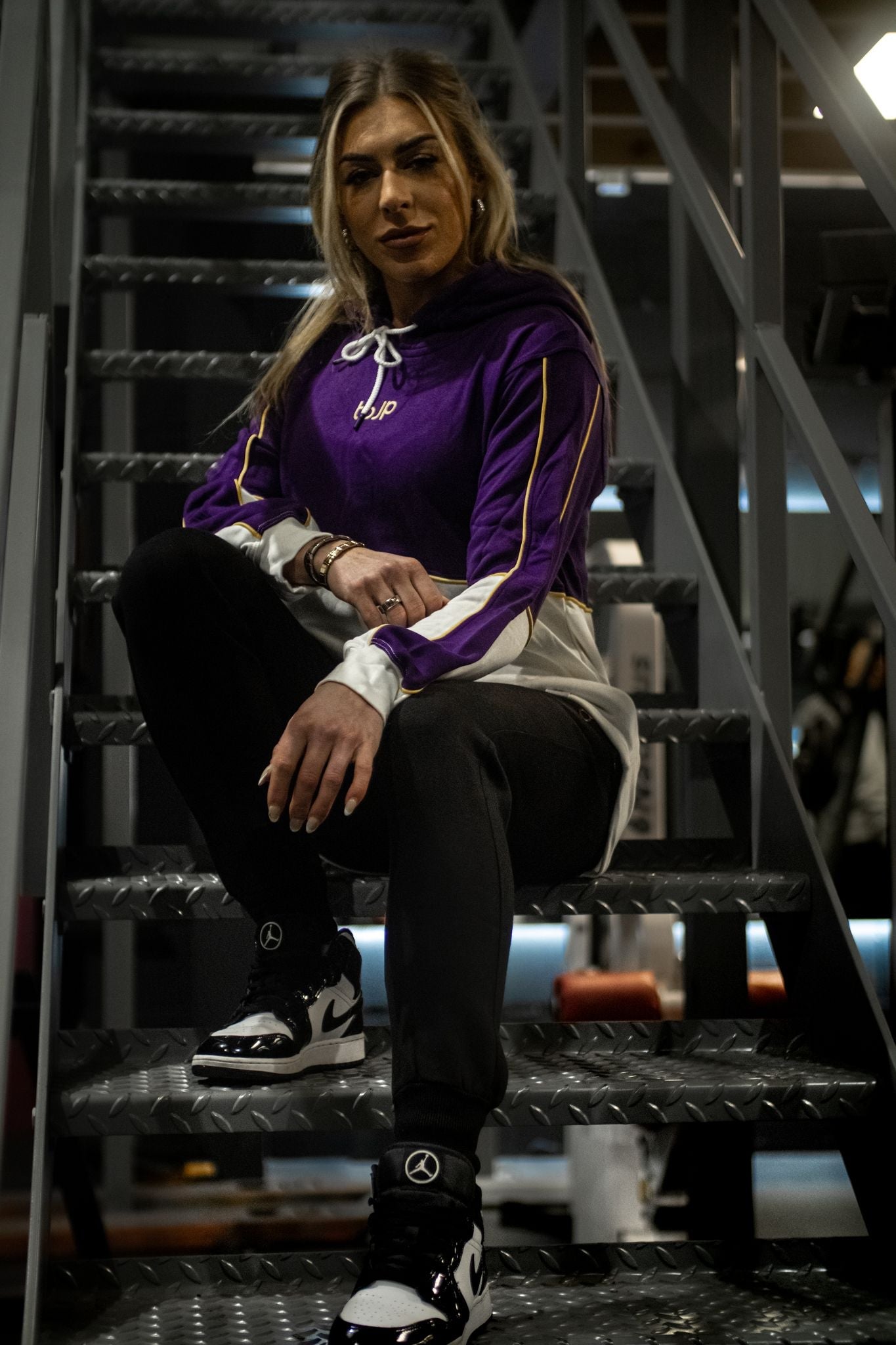 Purple & White 2 Tone Pullover Hoodie