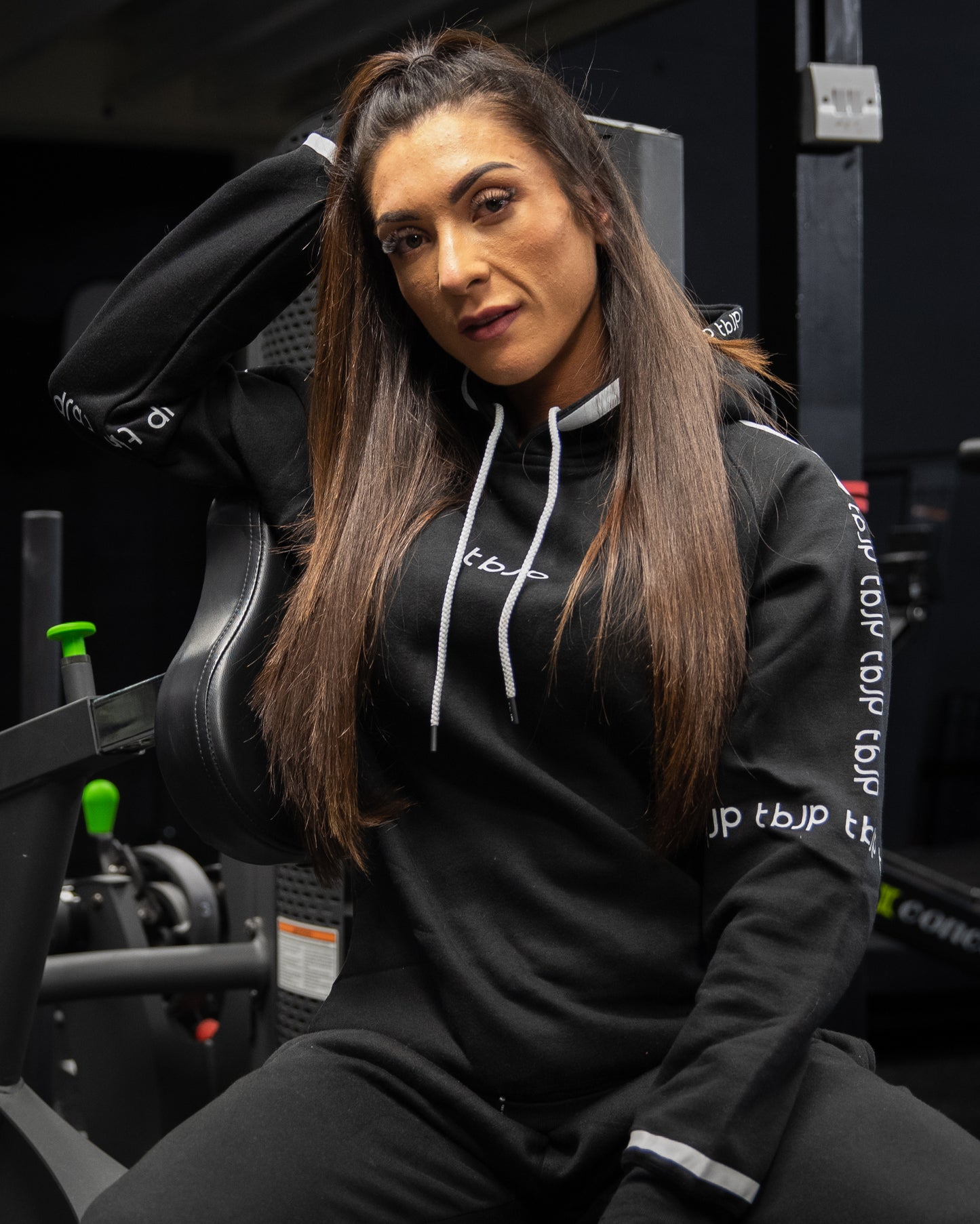 Sleeve Logo Pullover Hoodie in Black