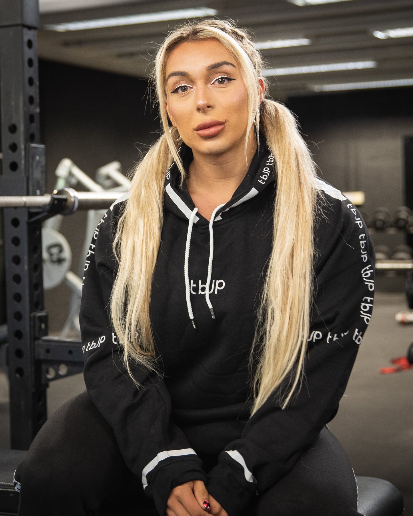 Sleeve Logo Pullover Hoodie in Black