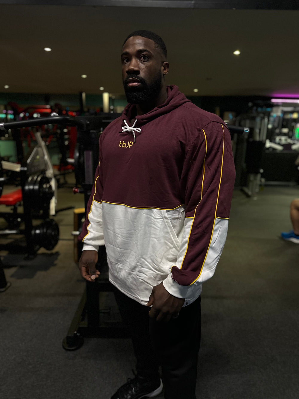 Maroon & White 2 Tone Pullover Hoodie