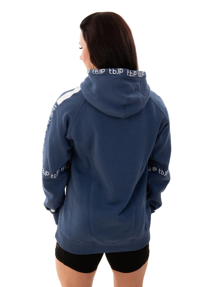 
                  
                    Sleeve Logo Pullover Hoodie in Mid Blue
                  
                